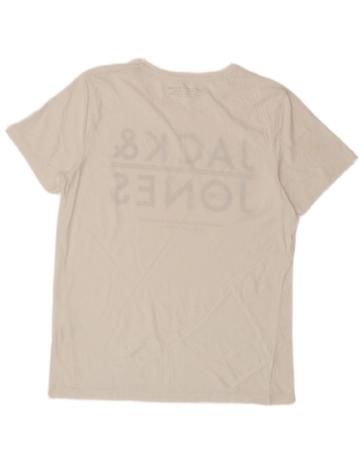 JACK & JONES Mens Graphic T-Shirt Top Large White