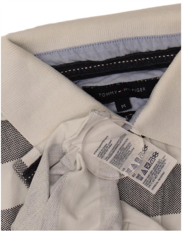 TOMMY HILFIGER Polo Homme Gris Moyen Rayé Coton