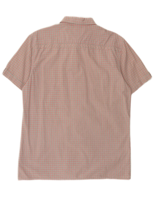 Gap Chemise à Manches Courtes Homme Gris Moyen Carreaux Coton