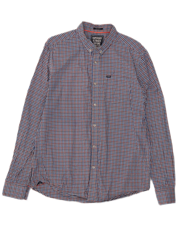 Superdry Chemise Regular Fit XL Bleu Vichy Coton