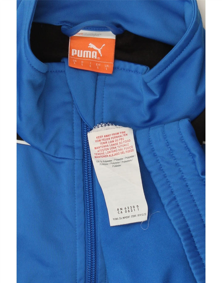 Puma Veste de survêtement pour homme Large Bleu Colorblock Polyester