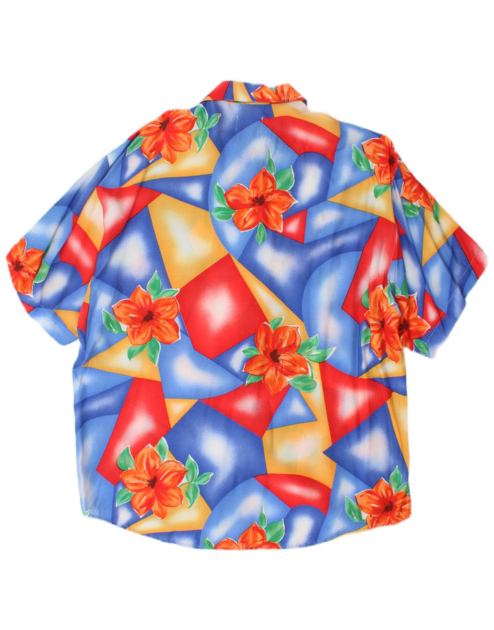 Benetton Chemise à Manches Courtes Homme Multicolore Floral Viscose