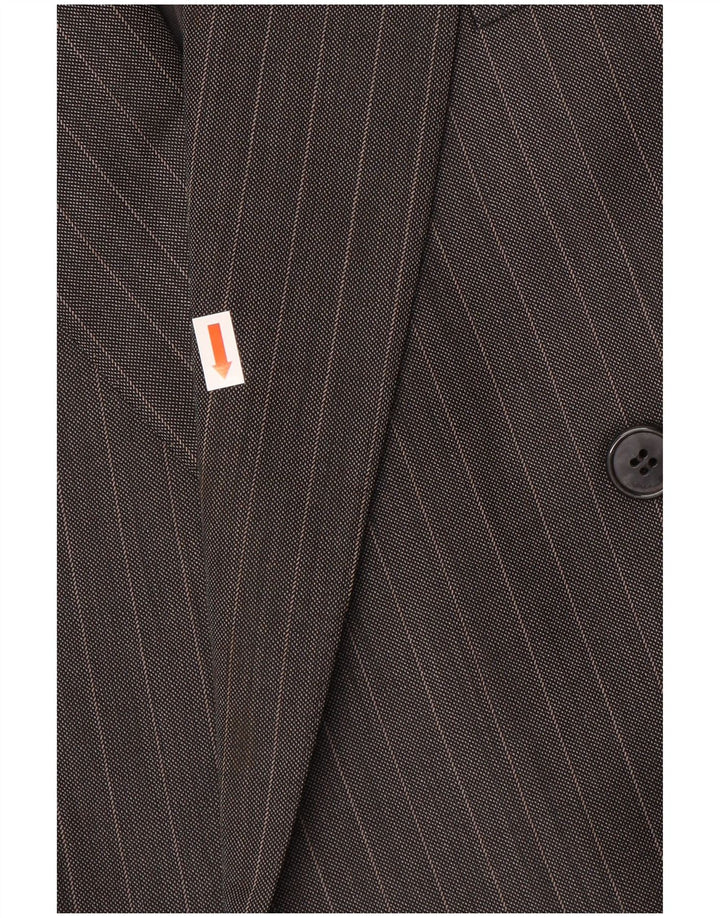 JAEGER Veste Blazer Double Boutonnage Homme IT 54 2XL Gris Laine à Fines Rayures