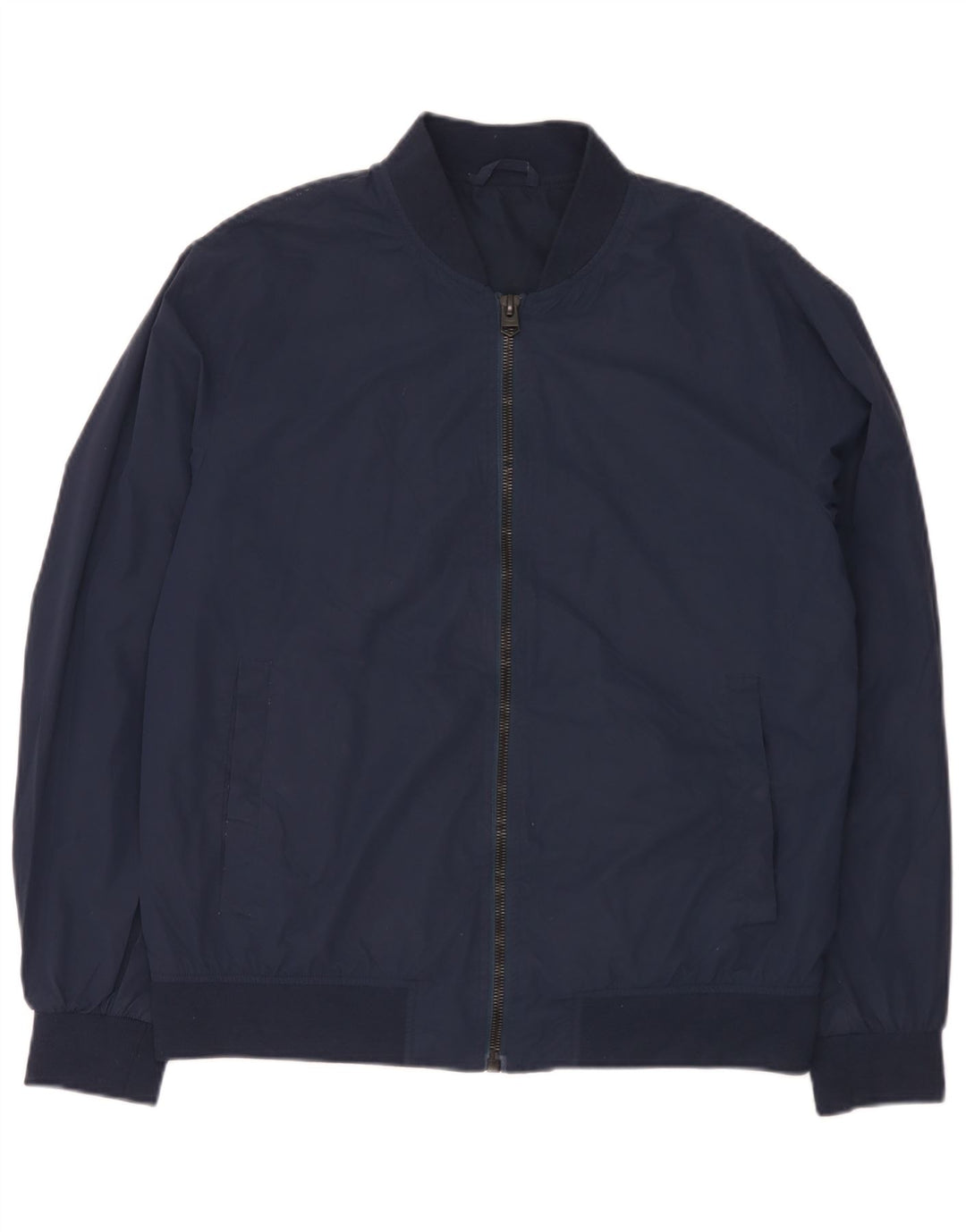 Zara Veste Bomber Homme UK 40 Large Bleu Marine Polyester