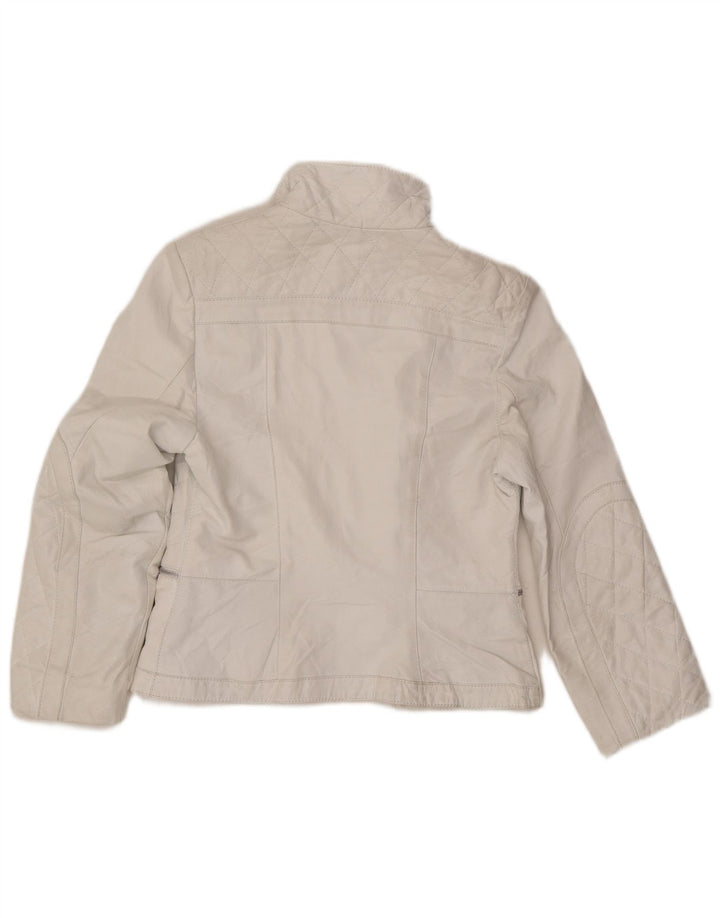 Mitici Anni Veste de motard en cuir pour femme UK 18 XL Blanc
