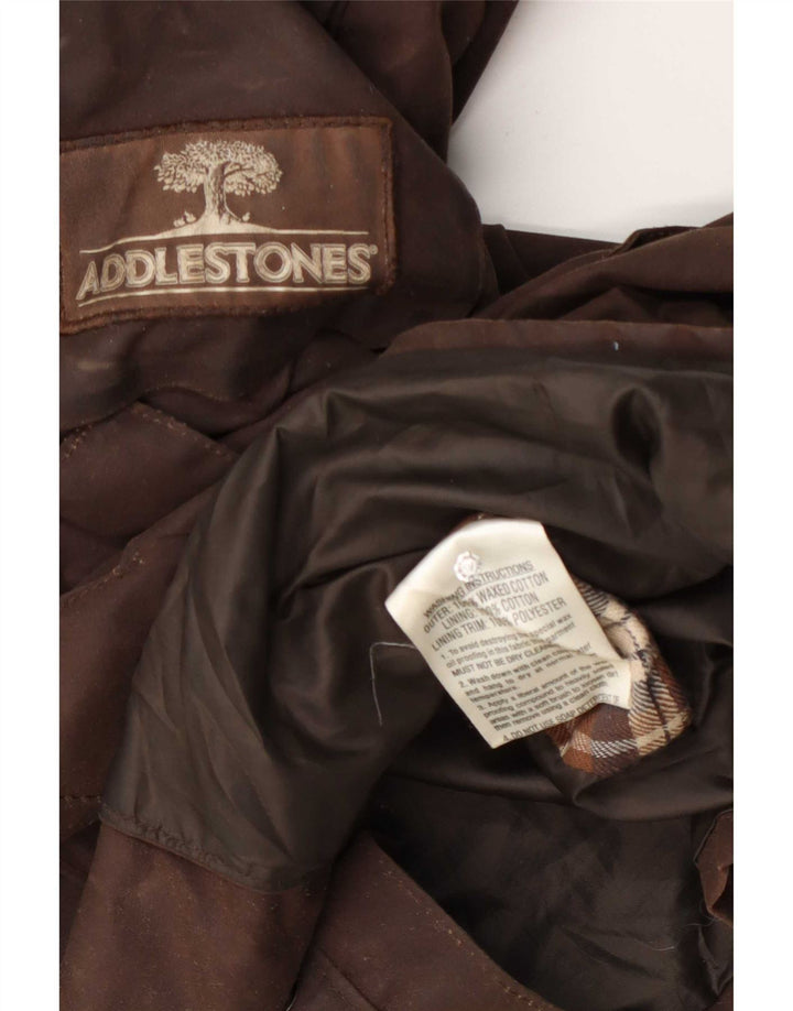 veste en coton ciré vintage pour hommes UK 38 Brun moyen