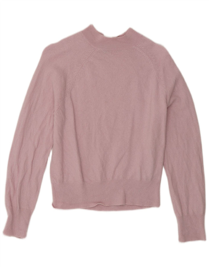 Jigsaw Pull à col roulé pour femme UK 10 Petite laine rose