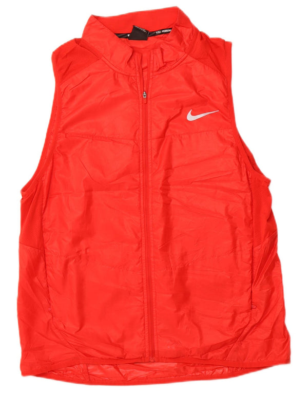 NIKE Gilet Femme UK 16 Large Rouge Polyester