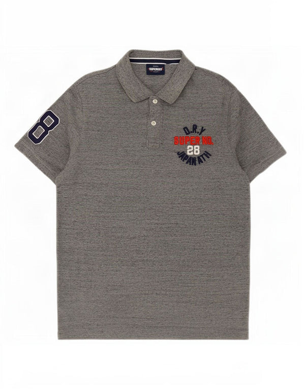 Superdry Polo Graphique Homme 3XL Gris Moucheté Coton