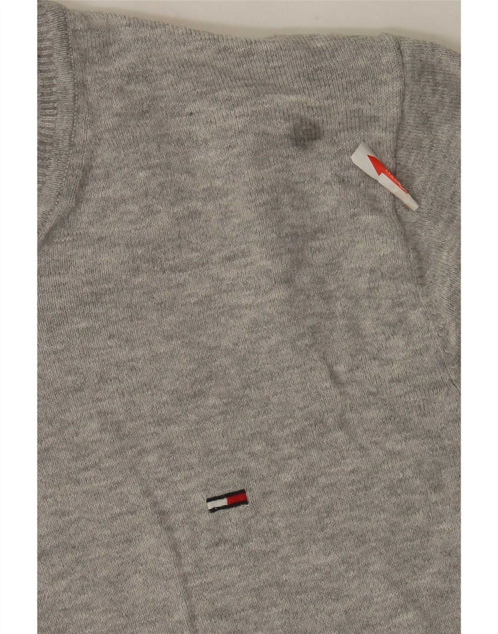 Tommy Hilfiger Pull à col rond coupe classique pour homme en coton gris petit