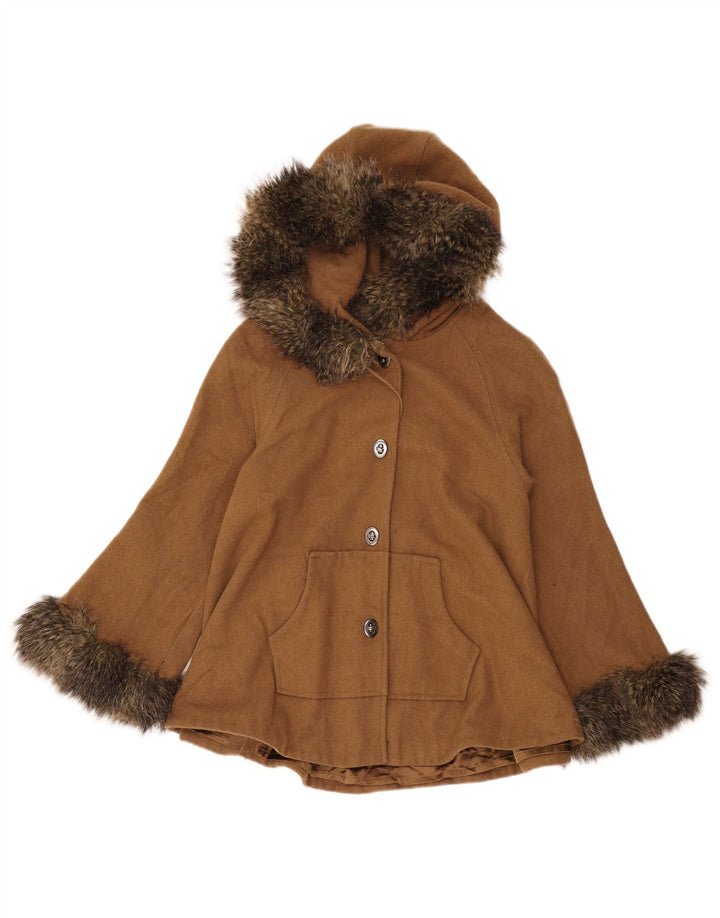 Guess Manteau court à capuche pour femme UK 12 en laine beige moyen