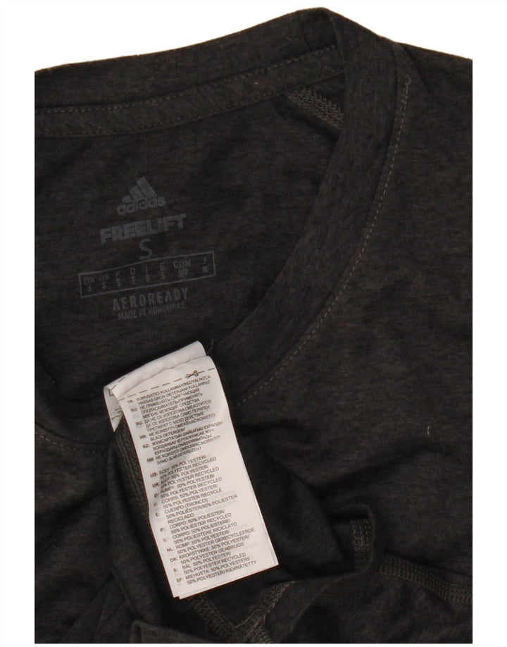 Adidas Hommes Aeroready Graphic T-Shirt Top Petit Gris Polyester