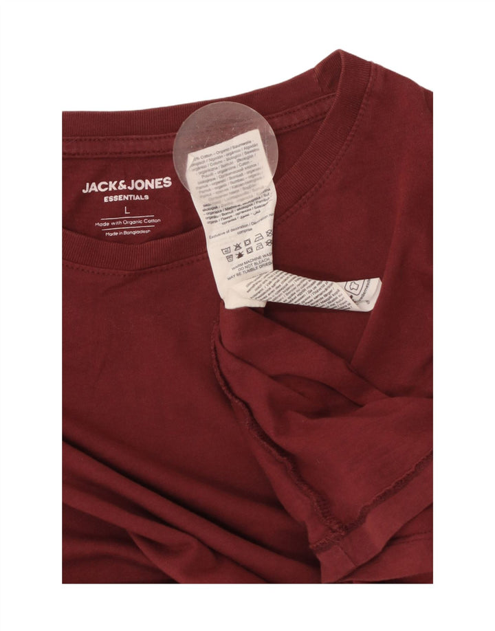 JACK & JONES T-Shirt Homme Haut Large Bordeaux Coton