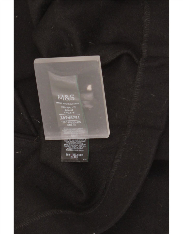 Marks & Spencer Manteau pour femme UK 12 Medium Noir Polyester