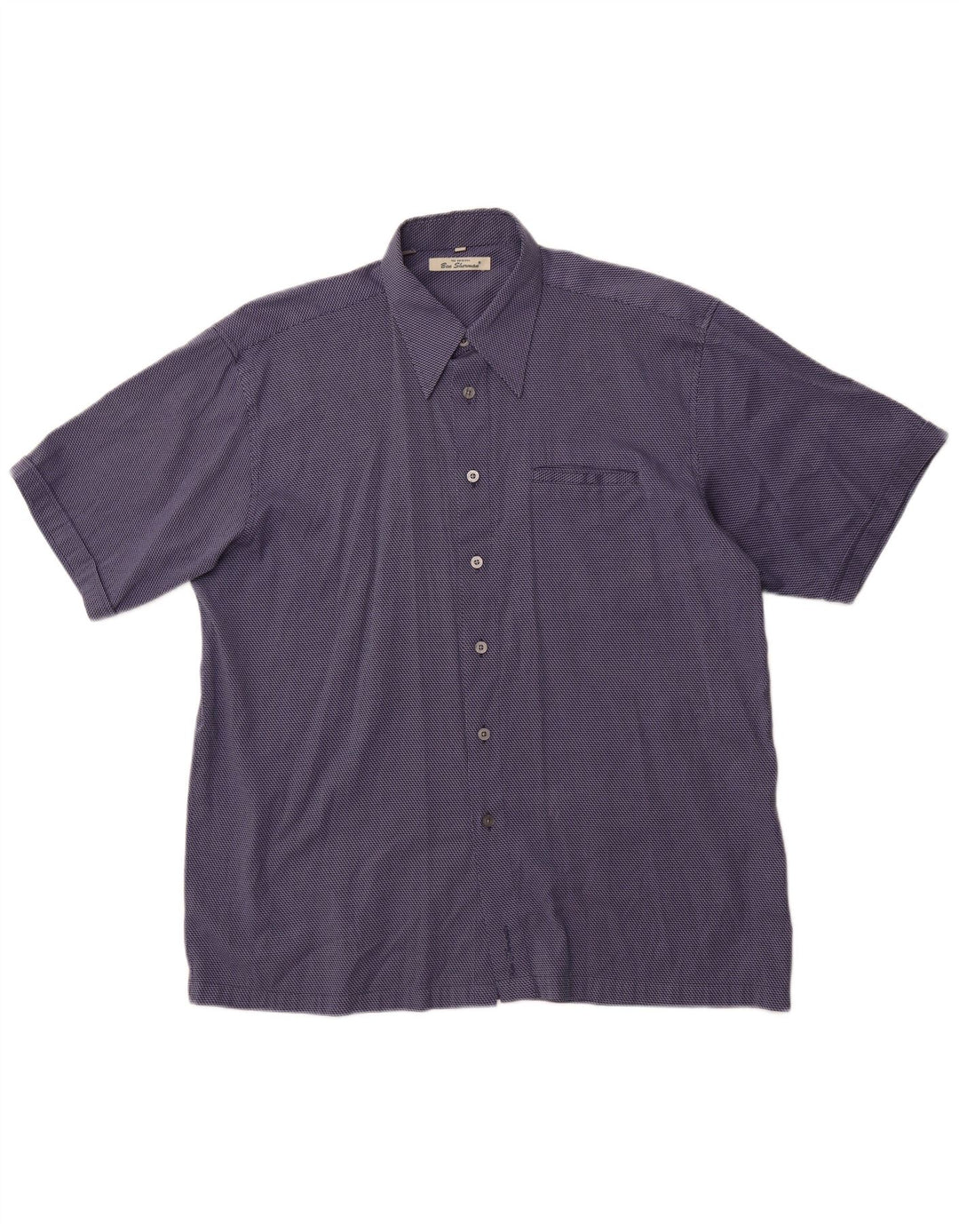 BEN SHERMAN Chemise à manches courtes pour hommes XL Bleu à fines rayures