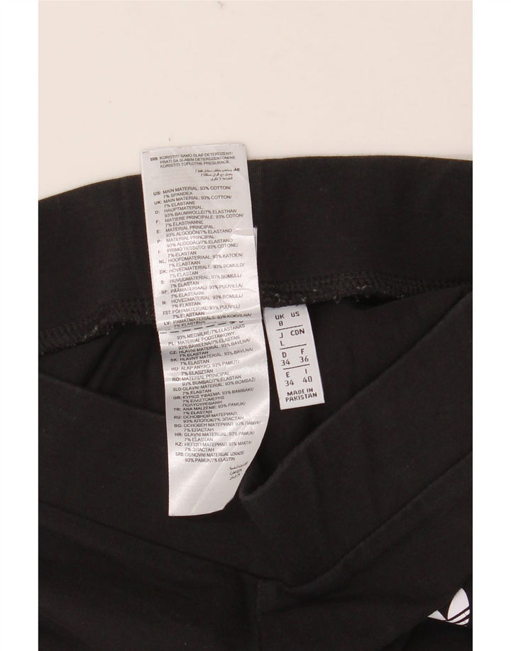 ADIDAS Leggings Femme UK 8 Petit Noir Coton