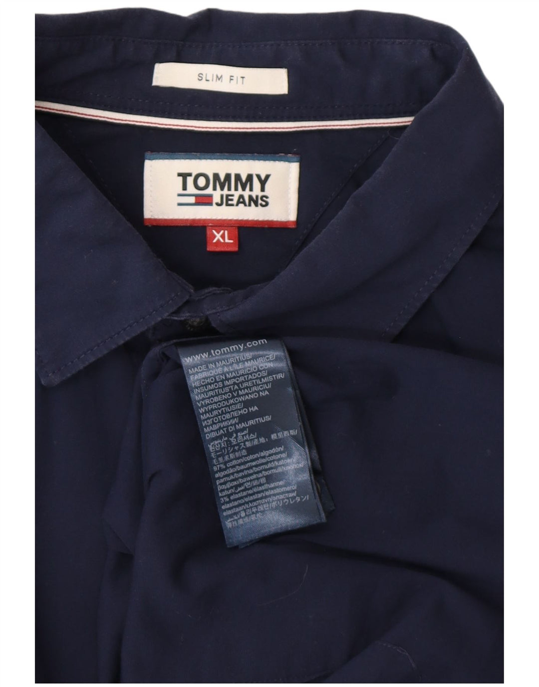 TOMMY HILFIGER Chemise Slim Fit Homme Bleu Marine Coton