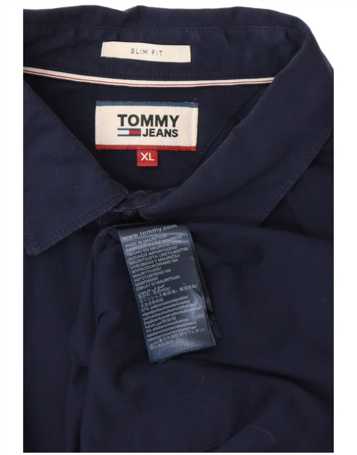 TOMMY HILFIGER Chemise Slim Fit Homme Bleu Marine Coton