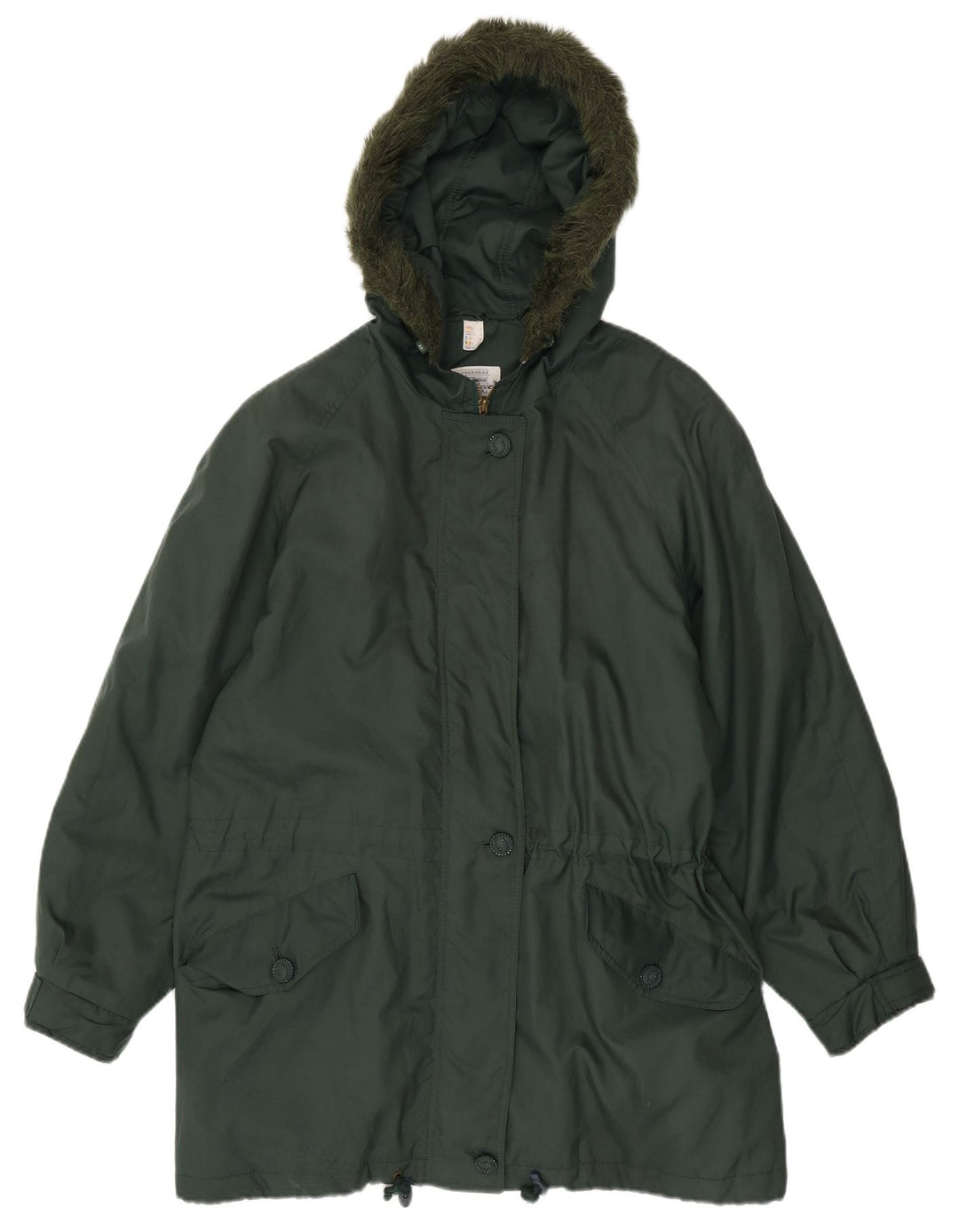 Veste Parka à capuche femme vintage UK 20 2XL Polyester vert