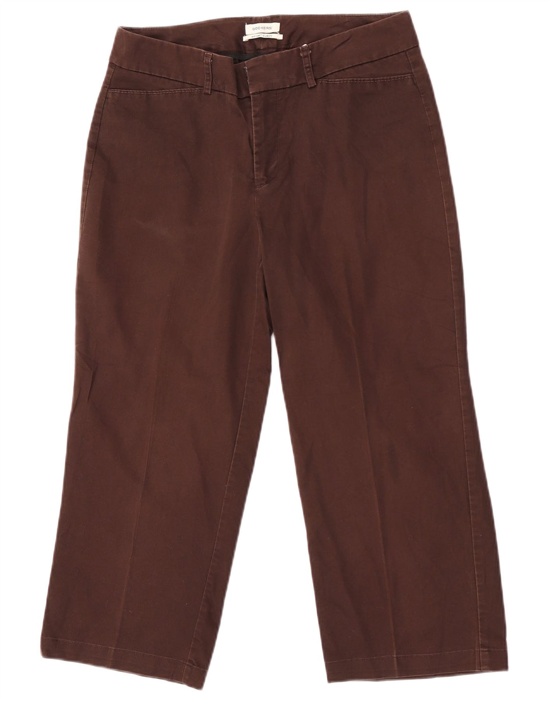 Dockers Pantalon capri courbé taille moyenne pour femme US 6 Medium W30 L22 Marron
