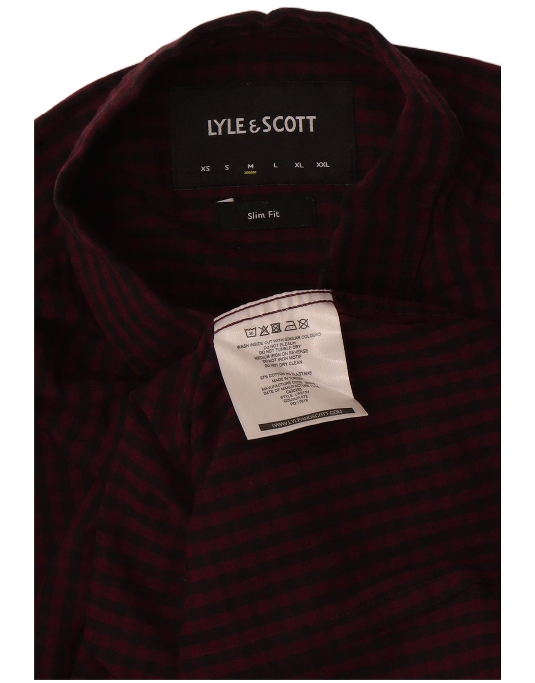 Lyle & Scott Chemise Slim Fit Homme en Coton Vichy Bordeaux Moyen