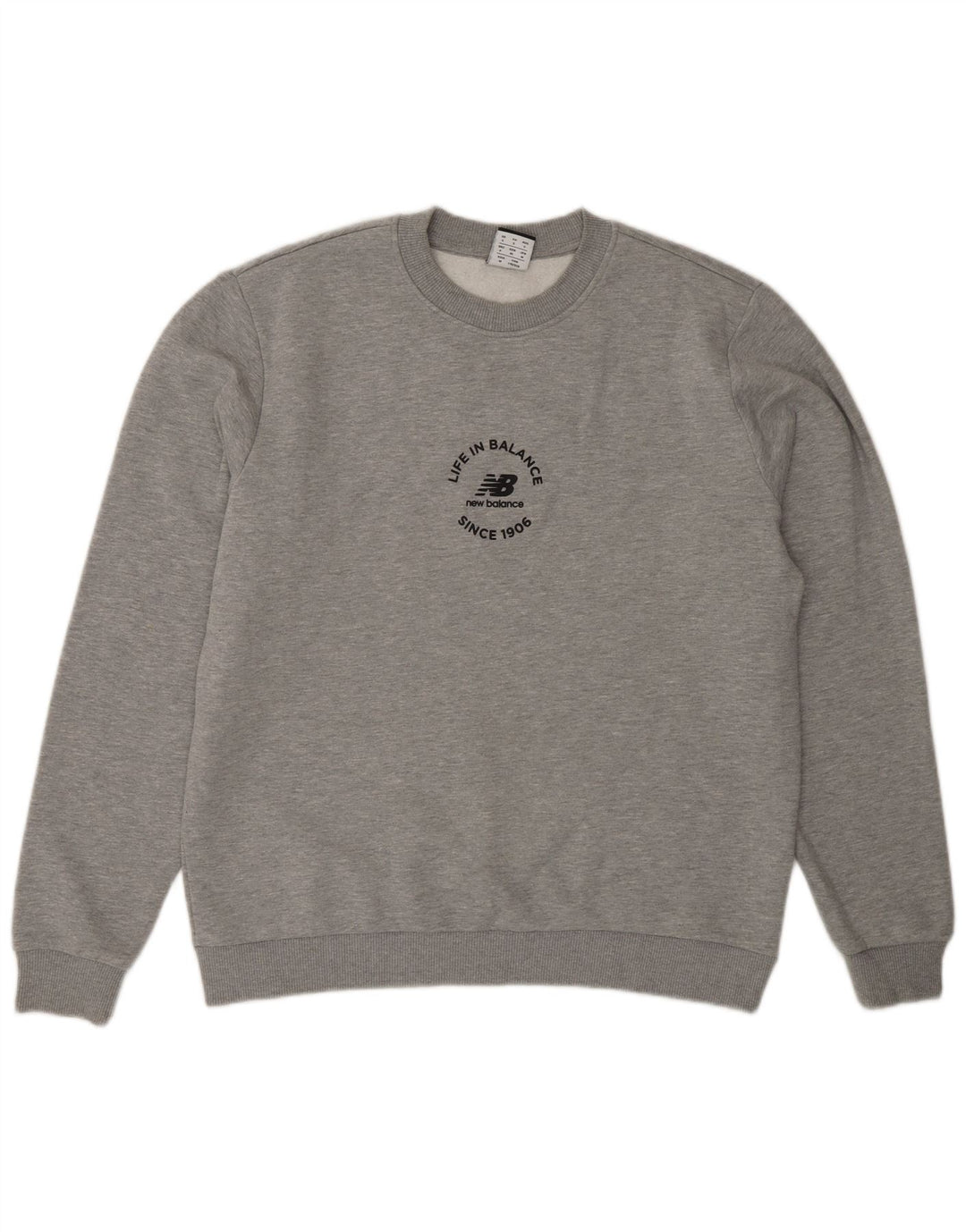 New Balance Sweat-shirt graphique pour homme en coton gris petit