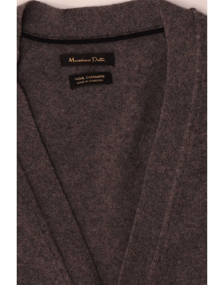 Massimo Dutti Cardigan sans manches en laine gris moyen pour homme