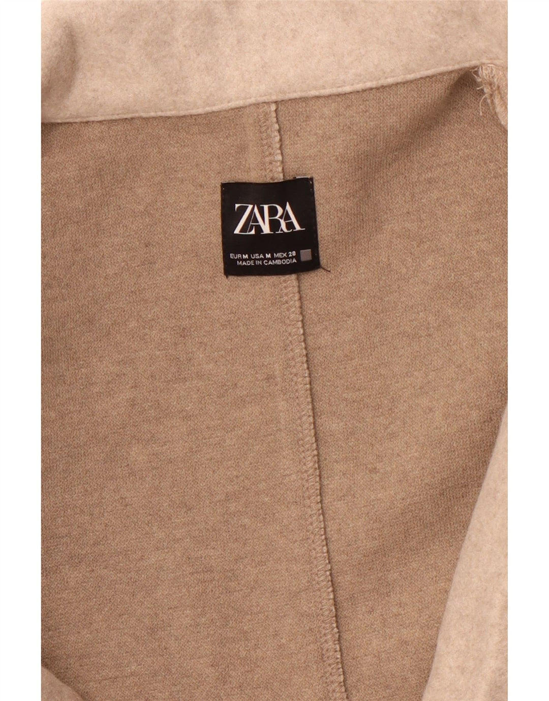 ZARA Manteau ouvert pour femme UK 14 Beige moyen