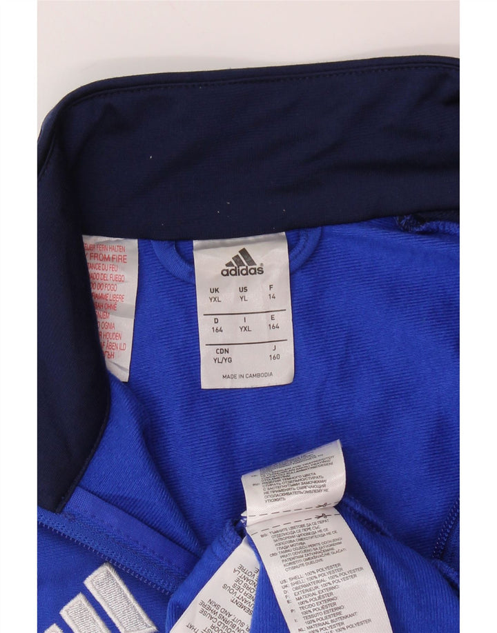 ADIDAS Veste de survêtement pour garçon 13-14 ans XL Bleu Colorblock Polyester