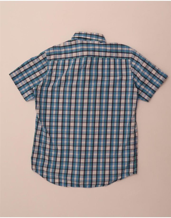 Carrera Chemise à Manches Courtes Regular Fit Homme Bleu Moyen à Carreaux en Coton
