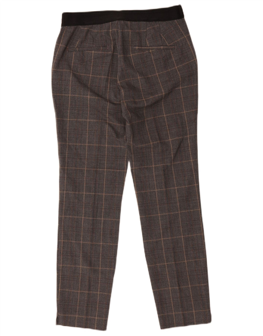 Zara Pantalon Chino Slim Femme Moyen W28 L26 Gris Carreaux Polyester