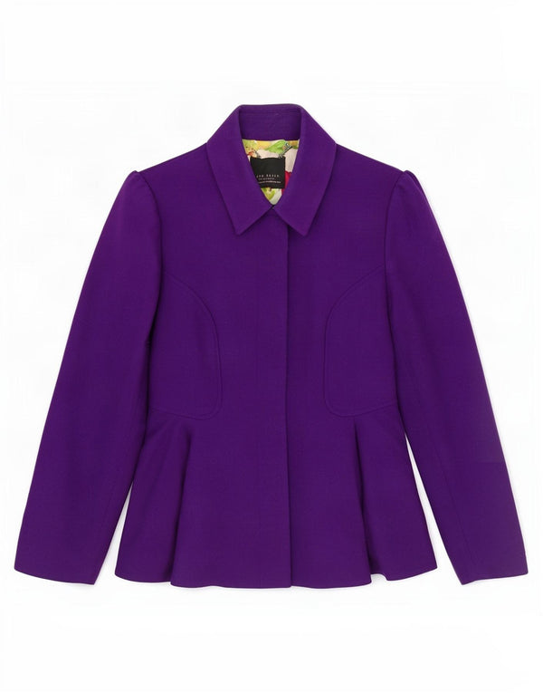 Ted Baker Veste Blazer Femme Taille 3 Laine Violet Moyen