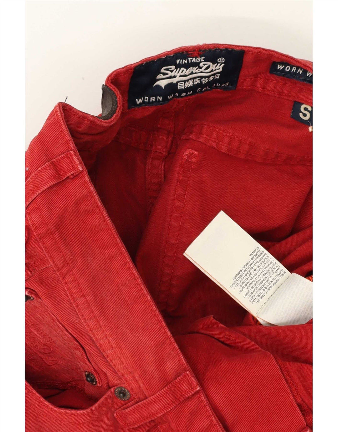 Superdry Short en Jean Petit W29 Rouge Coton Homme
