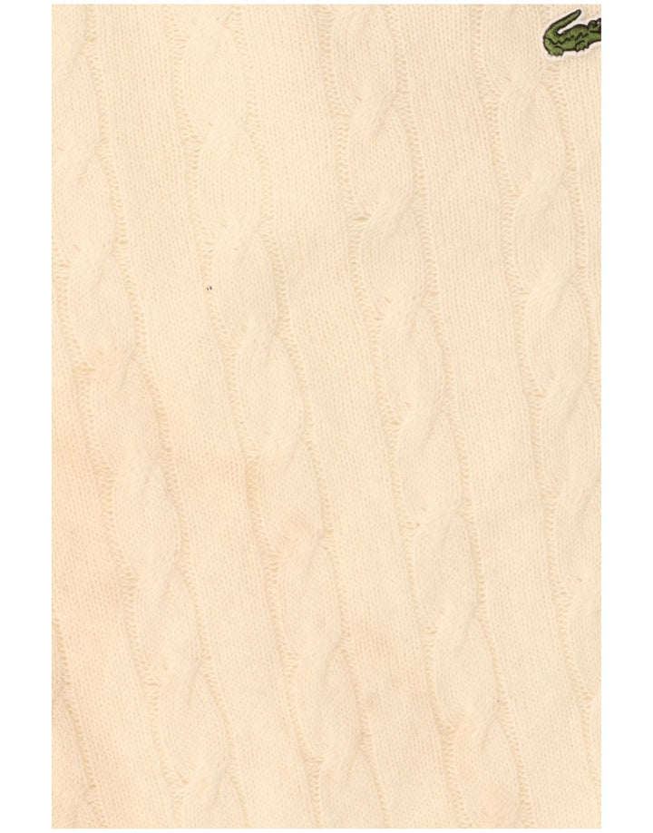 Lacoste Mens Classic Fit Crew Neck Jumper Pull Taille 4 Laine Beige Moyen