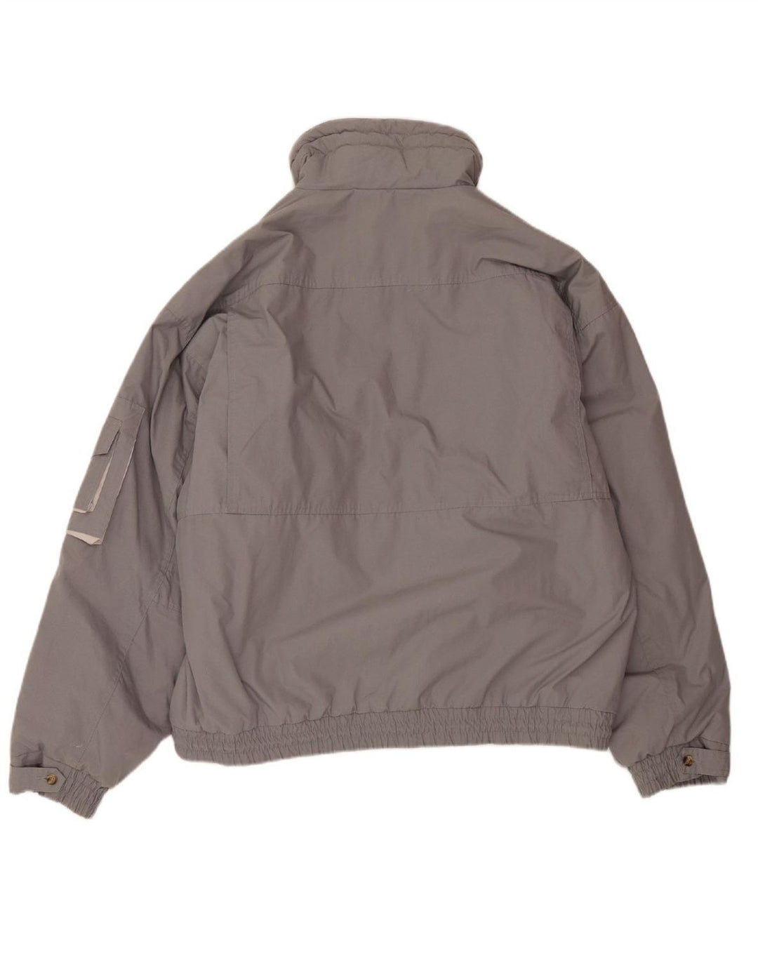 VINTAGE Mens Bomber Jacket IT 52 XL Grey Polyester