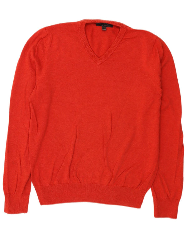 Marks & Spencer Pull Col V Homme Rouge Moyen Coton