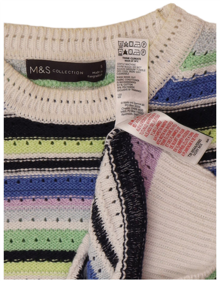 Marks & Spencer Pull ras du cou pour femme UK 10 Small Multicolore