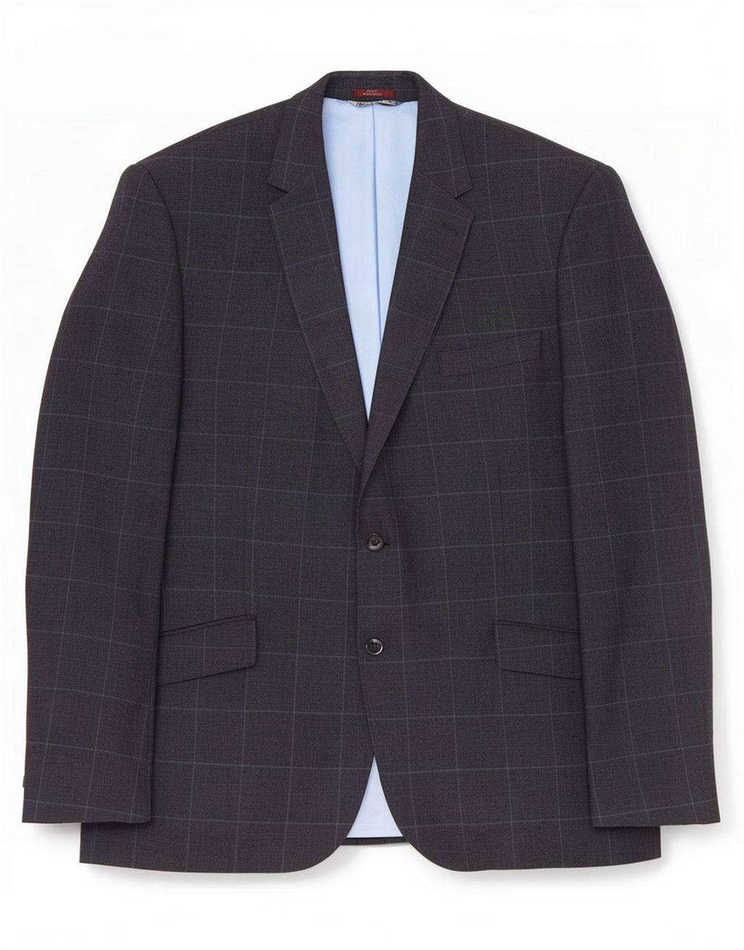Marks & Spencer Veste blazer à 2 boutons pour homme UK 44 XL Bleu marine à carreaux en lin