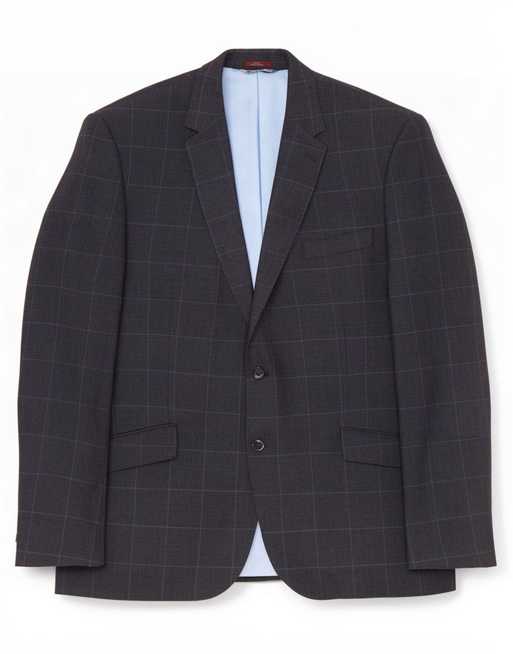 Marks & Spencer Veste blazer à 2 boutons pour homme UK 44 XL Bleu marine à carreaux en lin