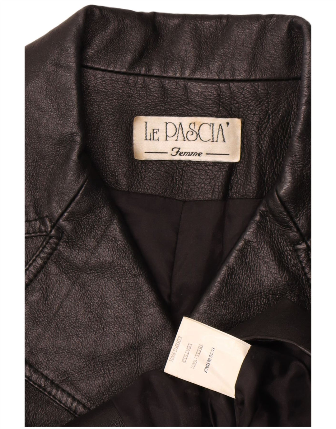vintage Femme Double Breasted Veste en cuir UK 8 Petit Noir Classique