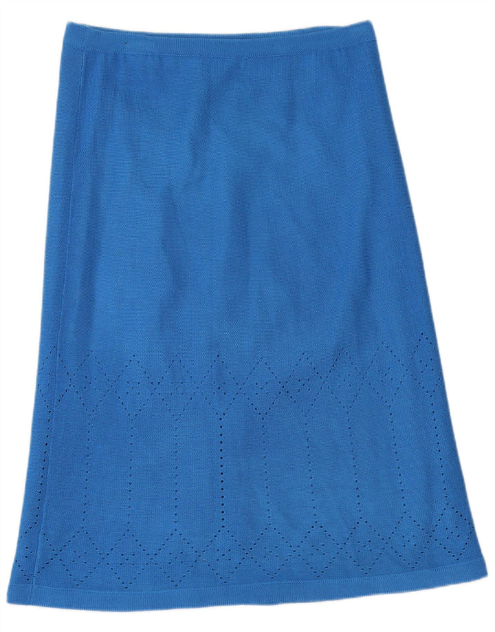 vintage Femmes Tricot A-Line Jupe W32 Grand Bleu