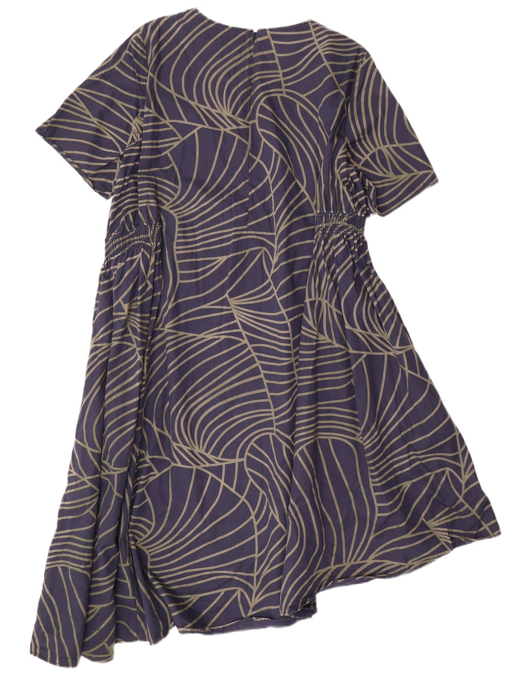 COS Robe Asymétrique Femme EU 42 Grand Bleu Marine Géométrique Coton