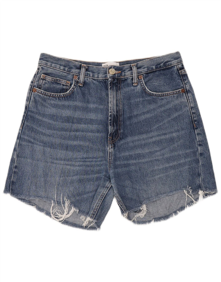 Zara Short en jean pour femme EU 40 Medium W30 Bleu Coton