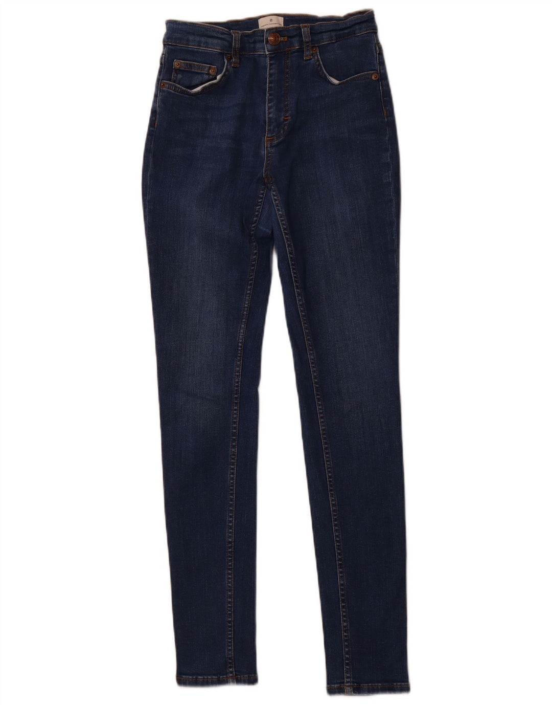 FRENCH CONNECTION Jean skinny pour femme UK 8 Small W26 L29 Bleu Coton