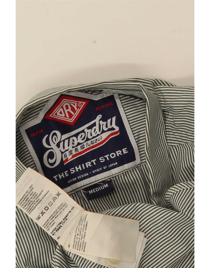 Superdry Chemise Homme Gris Moyen Pinstripe Cotton