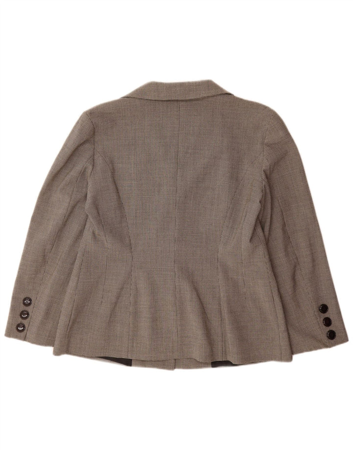 Zara Veste Blazer 4 Boutons Femme EU 42 Grand Gris Pied-de-Poule Polyester
