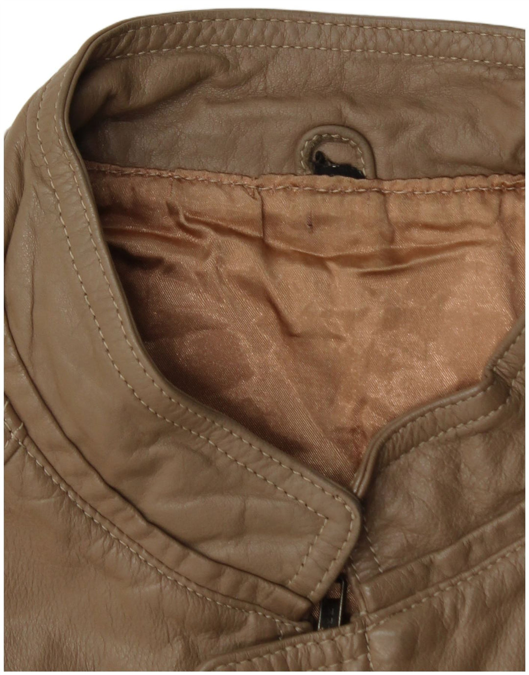 VINTAGE Gilet en cuir homme UK 40 Large Marron