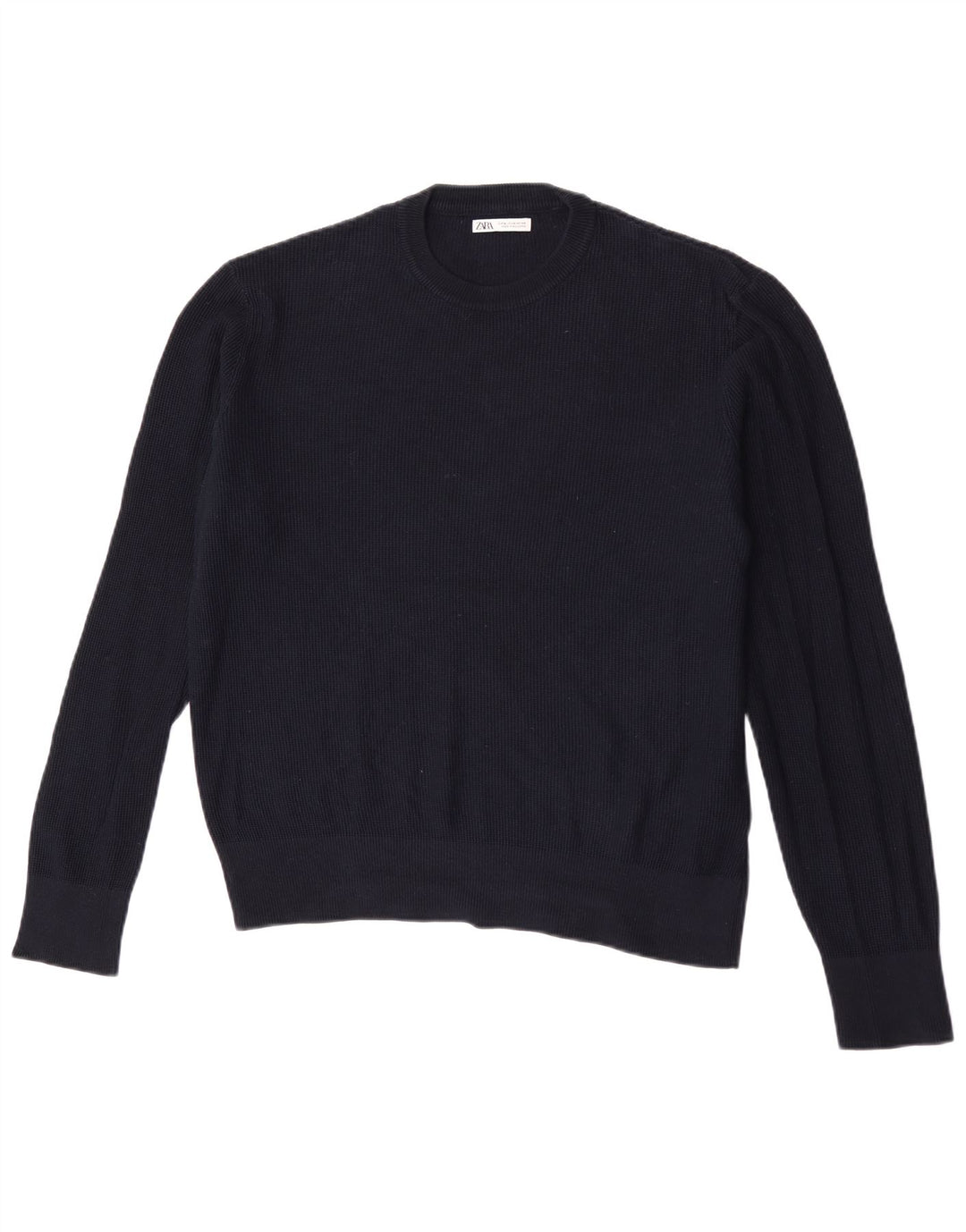 Zara Pull Col Ras Du Cou Homme Bleu Marine Moyen
