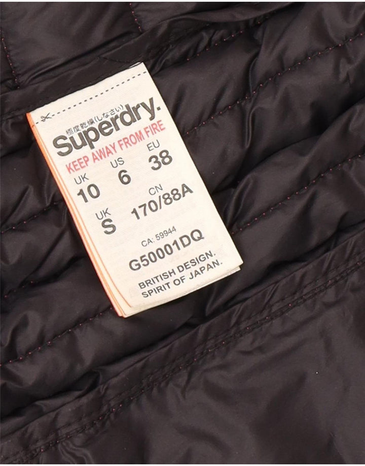 Superdry Veste matelassée à capuche pour femme UK 10 Small Rose Nylon