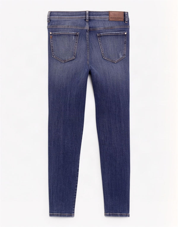 Zara Jean skinny vieilli pour femme EU 40 Medium W30 L28 Bleu Coton